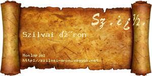 Szilvai Áron névjegykártya