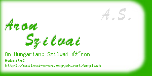 aron szilvai business card